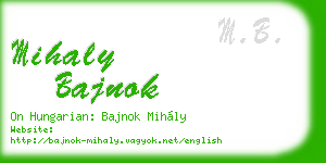mihaly bajnok business card